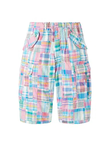 Beams Plus Beach Straight-Leg Patchwork Checked Cotton Cargo Shorts - Men | Thumbnail 1
