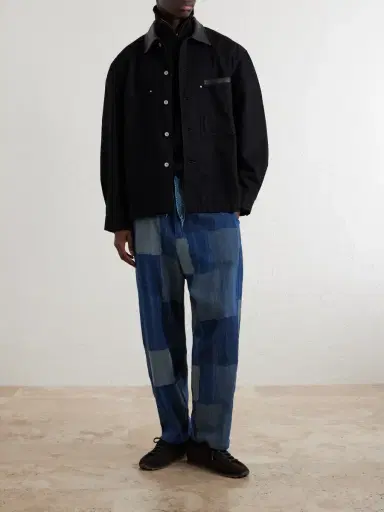 KAPITAL Tugihagi Straight-Leg Patchwork Cotton Drawstring Trousers - Men | Thumbnail 2