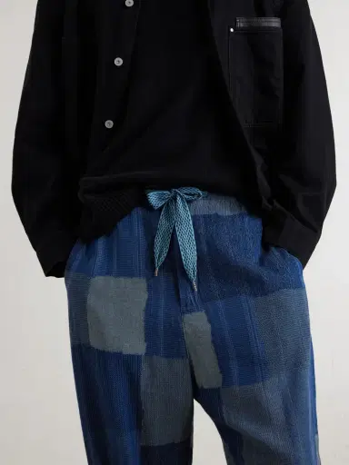 KAPITAL Tugihagi Straight-Leg Patchwork Cotton Drawstring Trousers - Men | Thumbnail 5