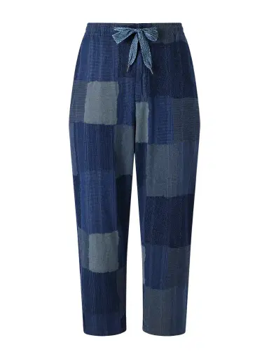 KAPITAL Tugihagi Straight-Leg Patchwork Cotton Drawstring Trousers - Men | Thumbnail 1