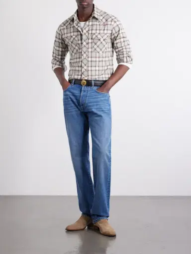 Versace Checked Cotton-Poplin Shirt - Men | Thumbnail 2