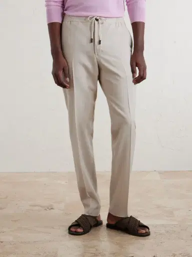 Slowear Straight-Leg Pleated Virgin Wool, Silk and Linen-Blend Trousers - Men | Thumbnail 3 Slowear Straight-Leg Pleated Virgin Wool, Silk and Linen-Blend Trousers - Men | Thumbnail 3