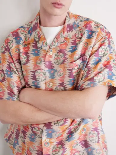 Visvim Crosby Camp-Collar Silk and Cotton-Blend Jacquard Shirt - Men | Thumbnail 5 Visvim Crosby Camp-Collar Silk and Cotton-Blend Jacquard Shirt - Men | Thumbnail 5