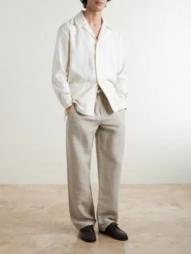 Saman Amel Straight-Leg Linen Trousers - Men | Thumbnail 2