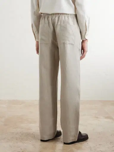 Saman Amel Straight-Leg Linen Trousers - Men | Thumbnail 4
