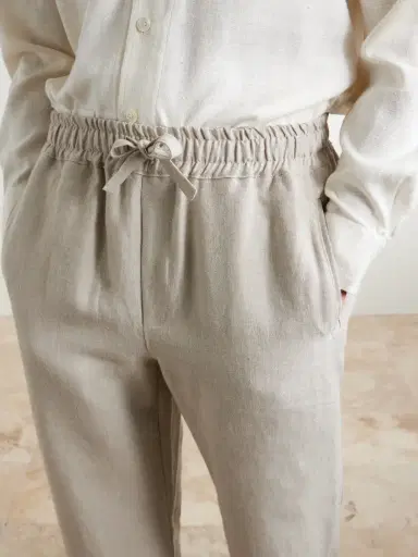 Saman Amel Straight-Leg Linen Trousers - Men | Thumbnail 5