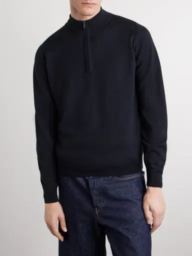 John Smedley Tapton Slim-Fit Merino Wool Half-Zip Sweater - Men | Thumbnail 3