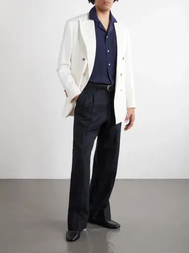 Thom Sweeney Camp-Collar Silk Shirt - Men | Thumbnail 2 Thom Sweeney Camp-Collar Silk Shirt - Men | Thumbnail 2