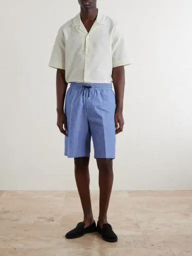 Paul Smith Straight-Leg Striped Cotton-Seersucker Drawstring Shorts - Men | Thumbnail 2 Paul Smith Straight-Leg Striped Cotton-Seersucker Drawstring Shorts - Men | Thumbnail 2