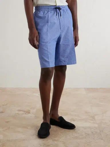 Paul Smith Straight-Leg Striped Cotton-Seersucker Drawstring Shorts - Men | Thumbnail 3 Paul Smith Straight-Leg Striped Cotton-Seersucker Drawstring Shorts - Men | Thumbnail 3