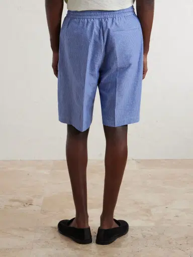 Paul Smith Straight-Leg Striped Cotton-Seersucker Drawstring Shorts - Men | Thumbnail 4 Paul Smith Straight-Leg Striped Cotton-Seersucker Drawstring Shorts - Men | Thumbnail 4