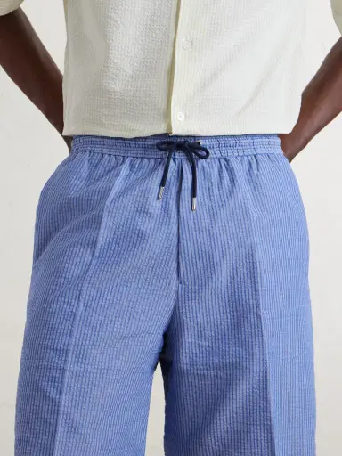 Paul Smith Straight-Leg Striped Cotton-Seersucker Drawstring Shorts - Men | Thumbnail 5 Paul Smith Straight-Leg Striped Cotton-Seersucker Drawstring Shorts - Men | Thumbnail 5
