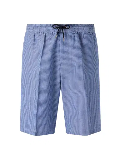 Paul Smith Straight-Leg Striped Cotton-Seersucker Drawstring Shorts - Men | Thumbnail 1 Paul Smith Straight-Leg Striped Cotton-Seersucker Drawstring Shorts - Men | Thumbnail 1