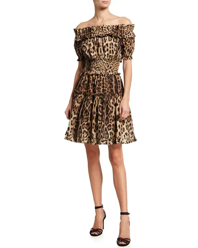 Leopard Off-the-Shoulder Mini Dress