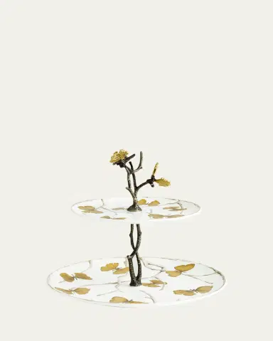 Michael Aram Butterfly Ginkgo 2-Tier Porcelain Etagere | Thumbnail 2