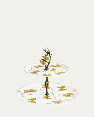Michael Aram Butterfly Ginkgo 2-Tier Porcelain Etagere | Thumbnail 3