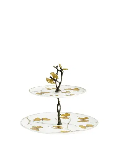 Michael Aram Butterfly Ginkgo 2-Tier Porcelain Etagere | Thumbnail 1