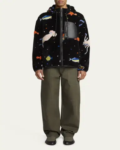 Loewe Men's Deep Sea Fleece Hooded Jacket | Thumbnail 2