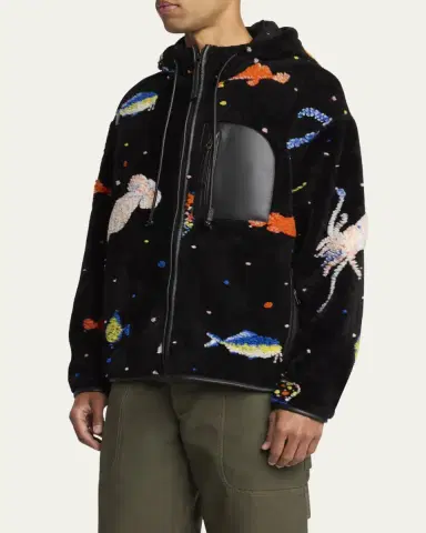 Loewe Men's Deep Sea Fleece Hooded Jacket | Thumbnail 4