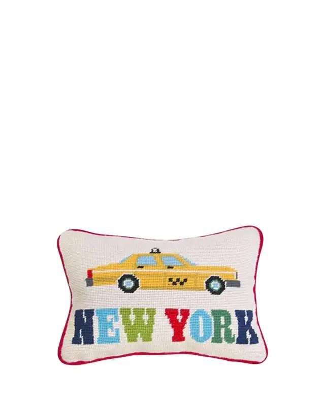 Jonathan Adler Jet Set New York Needlepoint Pillow, 9" x 12"