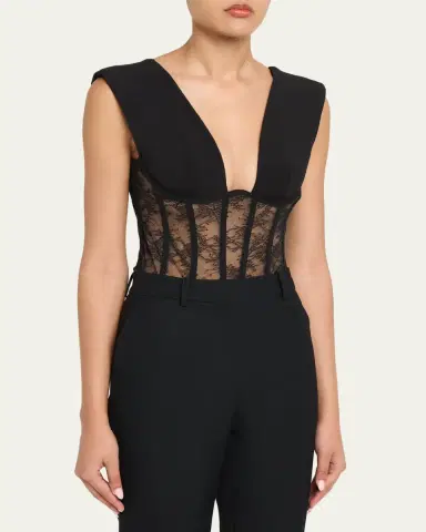 Livy Moon Palace Plunging Lace Corset Bodysuit | Thumbnail 4 Livy Moon Palace Plunging Lace Corset Bodysuit | Thumbnail 4