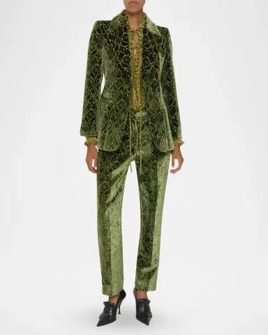 Burberry Baroque Velvet Straight-Leg Ankle Pants | Thumbnail 6 Burberry Baroque Velvet Straight-Leg Ankle Pants | Thumbnail 6