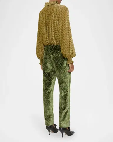 Burberry Baroque Velvet Straight-Leg Ankle Pants | Thumbnail 7 Burberry Baroque Velvet Straight-Leg Ankle Pants | Thumbnail 7