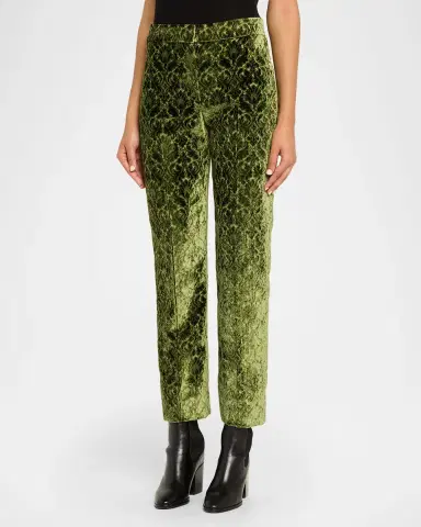 Burberry Baroque Velvet Straight-Leg Ankle Pants | Thumbnail 8 Burberry Baroque Velvet Straight-Leg Ankle Pants | Thumbnail 8