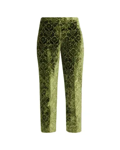 Burberry Baroque Velvet Straight-Leg Ankle Pants | Thumbnail 1 Burberry Baroque Velvet Straight-Leg Ankle Pants | Thumbnail 1