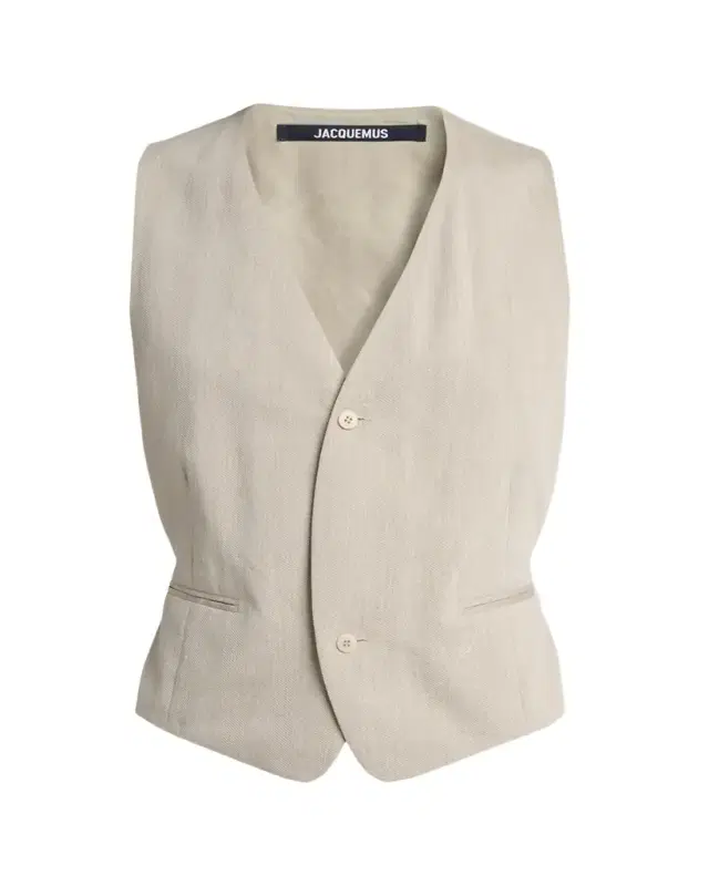 Jacquemus Men's Herringbone Linen-Blend Vest