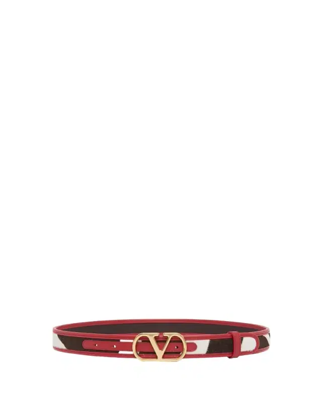 Valentino Garavani VLogo Signature Calf Hair Leather Belt