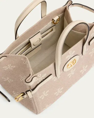 Valentino Garavani Small Eyelet-Embroidered Canvas Tote Bag | Thumbnail 4