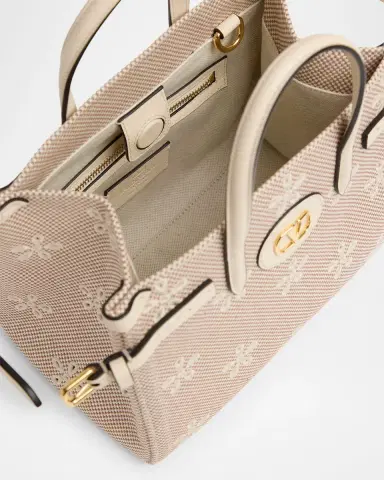 Valentino Garavani Small Eyelet-Embroidered Canvas Tote Bag | Thumbnail 8