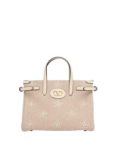Valentino Garavani Small Eyelet-Embroidered Canvas Tote Bag | Thumbnail 1