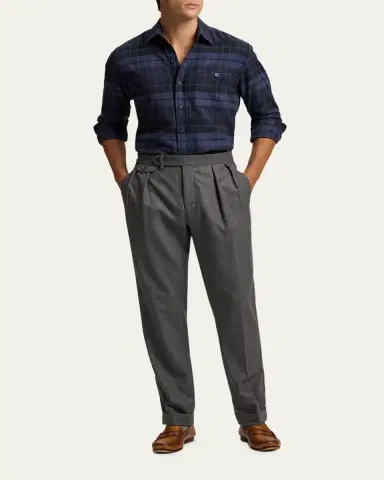 Ralph Lauren Purple Label Plaid Twill Shirt | Thumbnail 2