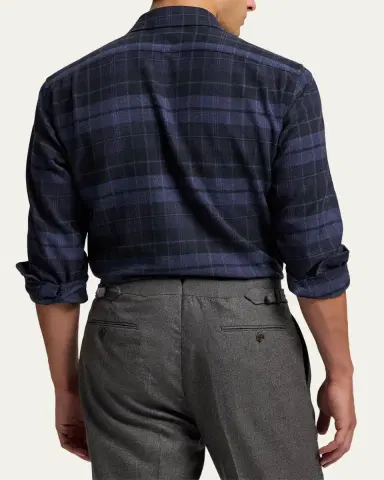 Ralph Lauren Purple Label Plaid Twill Shirt | Thumbnail 3