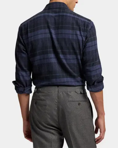 Ralph Lauren Purple Label Plaid Twill Shirt | Thumbnail 7