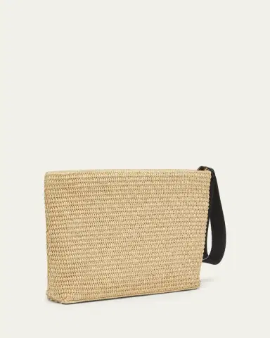 Givenchy Logo-Embroidered Pouch Bag in Faux Raffia | Thumbnail 3