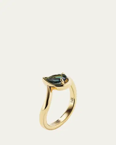 Aaryah BB Thelma Teal Sapphire Pinky Ring | Thumbnail 2 Aaryah BB Thelma Teal Sapphire Pinky Ring | Thumbnail 2