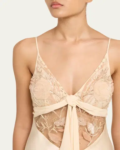 Wiederhoeft Blumen Embroidered Satin Mini Slip Dress | Thumbnail 5 Wiederhoeft Blumen Embroidered Satin Mini Slip Dress | Thumbnail 5