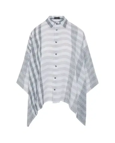Eskandar Linen Double Pointed Sides Shirt With Collar - Mid Plus | Thumbnail 1 Eskandar Linen Double Pointed Sides Shirt With Collar - Mid Plus | Thumbnail 1