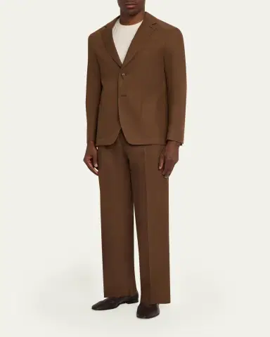 OFFICINE GÉNÉRALE Men's Belted Wide-Leg Trousers | Thumbnail 2