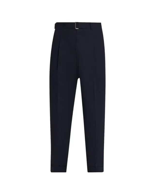 Men's Evan Poplin Belted Wide-Leg Pants