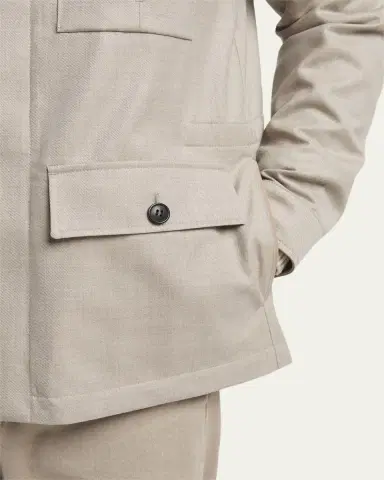 Zegna Men's Wool Field Jacket | Thumbnail 4 Zegna Men's Wool Field Jacket | Thumbnail 4