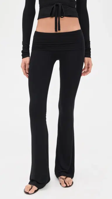 ÉTERNE Fold Over Flare Pants Black M | Thumbnail 2