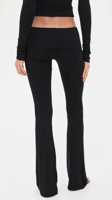 ÉTERNE Fold Over Flare Pants Black M | Thumbnail 3