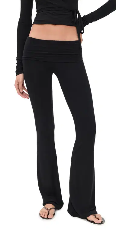 ÉTERNE Fold Over Flare Pants Black M | Thumbnail 1