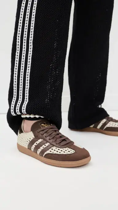 Adidas Samba OG Woven Sneakers Cream Wh/Earth Strata/Gold Met 7 | Thumbnail 3 Adidas Samba OG Woven Sneakers Cream Wh/Earth Strata/Gold Met 7 | Thumbnail 3