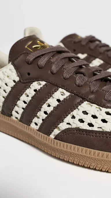 Adidas Samba OG Woven Sneakers Cream Wh/Earth Strata/Gold Met 7 | Thumbnail 6 Adidas Samba OG Woven Sneakers Cream Wh/Earth Strata/Gold Met 7 | Thumbnail 6