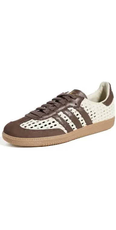 Adidas Samba OG Woven Sneakers Cream Wh/Earth Strata/Gold Met 7 | Thumbnail 1 Adidas Samba OG Woven Sneakers Cream Wh/Earth Strata/Gold Met 7 | Thumbnail 1
